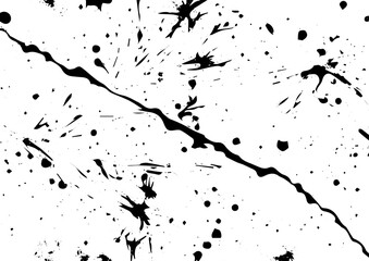 Dynamic Ink Explosion: Distressed Grunge Background with Spray, Stains, and Splatters