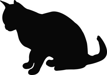 a cat body silhouette vector