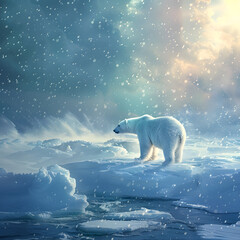 Visual Ode to the Arctic Majesty: Powerful Imagery of a Polar Bear in its Native Icy Paradise