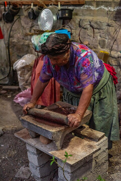 Mexican village lifestyle senior woman