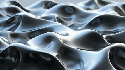 3D rendering of a smooth, liquid-like surface with a metallic sheen.