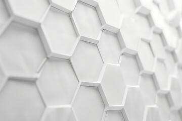 : Subtle honeycomb pattern on a clean white background for a sleek presentation.