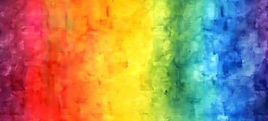 Vibrant rainbow stripes with a watercolor texture, suitable for diverse design projects or background use. - obrazy, fototapety, plakaty