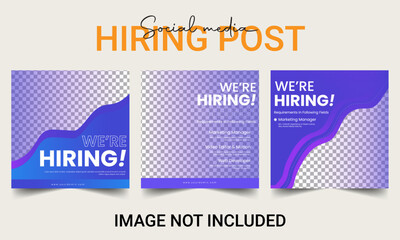 Minimal we are hiring background, job vacancy concept Hiring Job flyer, We are hiring Job advertisement flyer template, Vector