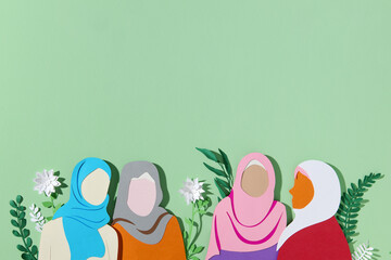 Colorful greeting card for International Women's day.