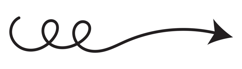 linear hand drawn arrow icon. Funny vector black and white arrow icon. Isolated monochrome doodle arrow icon on white background in eps 10.