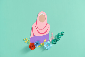 International women's day with islam lady wear hijab