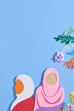 International Women's Day greeting card Muslim women