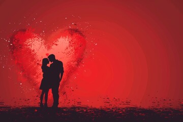Experience the Art of Love with Artistic Designs, Romantic Graphics, and Passionate Illustrations: A Valentine's Day of Cherished Moments - obrazy, fototapety, plakaty