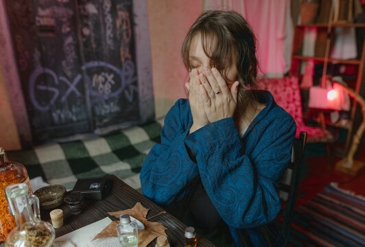 perfumer at his desk