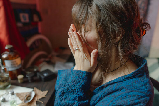 perfumer at his desk