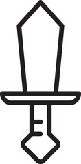 Knight Sword Line Icon