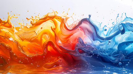 Vivid Dance of Colors in Liquid Artwork