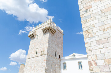 partial view of the castle of Estremoz, a medieval village in Alentejo. Portugal