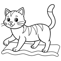 illustration-of-funny-cat-cartoon  vector illustration