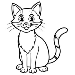illustration-of-funny-cat-cartoon  vector illustration