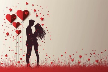 Designing Love's Visuals: Romantic and Artistic Valentine Cards with 3D Elements, Heart Graphics, and Love Designs - obrazy, fototapety, plakaty