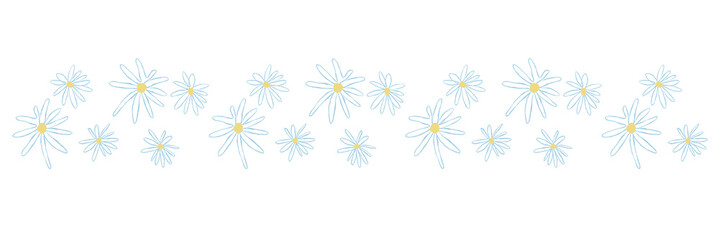 Daisy flower brush png hand drawn doodle pattern