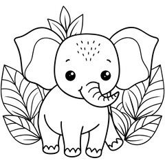cute-baby-elephant-nursery-animal-isolated-vector illustration