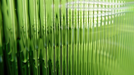 Green Fluted Glass Texture: Abstract Background Banner