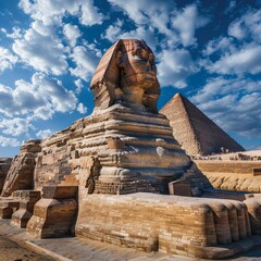 Pyramids of Giza and the Great Sphinx in Egypt Wallpaper