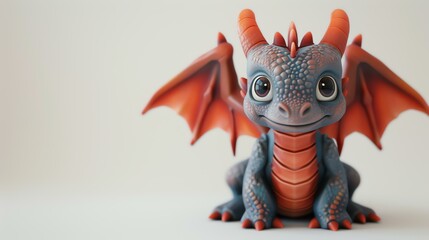 Cute and friendly 3D rendered dragon with vibrant colors.