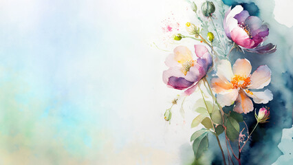 Obraz premium Bouquet of colorful summer flowers for Mother's Day, birthdays and happy occasions. Pretty background for greeting cards and gift tags.