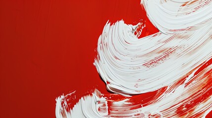 Red and white oil paint. Abstract art background.
