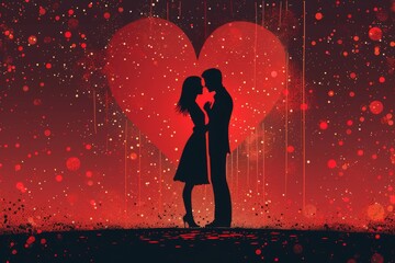 Valentine's Day Romantic Artwork: Creative and Artistic Designs Emphasizing Love, Bonding, and Harmonious Relationships - obrazy, fototapety, plakaty
