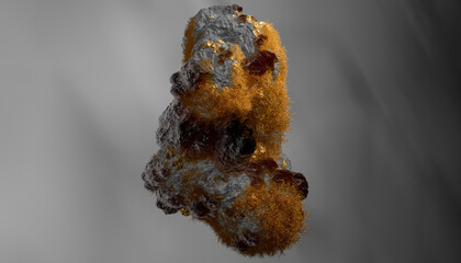 Colorful yellow minerals photographed in studio.