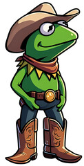 Cowboy Frog-A frog using cowboy hat and boots in cartoon style