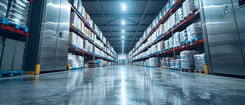 Efficient Cold Storage: A Symphony in Supply Chain Logistics. Concept Supply Chain Management, Cold Storage Solutions, Logistics Efficiency, Temperature-Controlled Warehousing