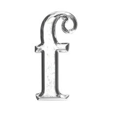 Ice 3d symbol in a silver frame. letter f