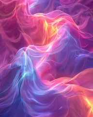 Foto op Plexiglas Roze Psychic Waves background, gradient pastels merging into neon lights, embodying a journey through surreal landscapes