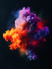 abstract smoke and colorful powder explosion, Wall Art Design for Home Decor, 4K Wallpaper and Background for Mobile Cell Phone, Smartphone, Cellphone, desktop, laptop, Computer, Tablet