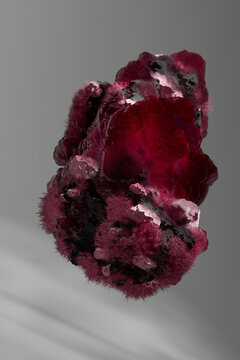 Colorful red minerals photographed in studio.