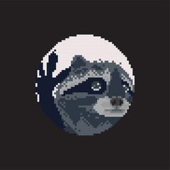 Pedro raccoon, pixel art meme © Judith R.S