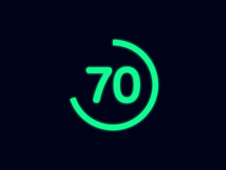 光る円型%カウンターA：70%緑