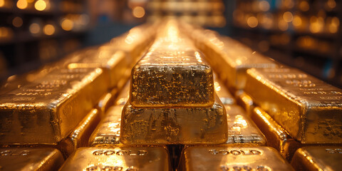 A large amount of gold bars.