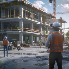 construction workers on site