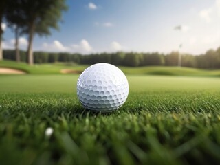 Obraz premium f golf ball on a golf course