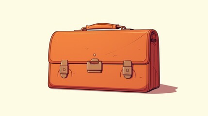A lively cartoon illustration of a briefcase icon designed for web use