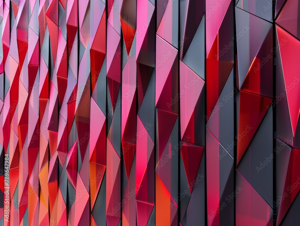 Poster precise geometric pattern of angular slices arrangement in image.