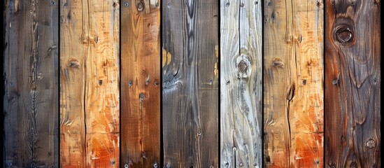 Texture of aged wooden boards with a smooth surface, marked and discolored over time.