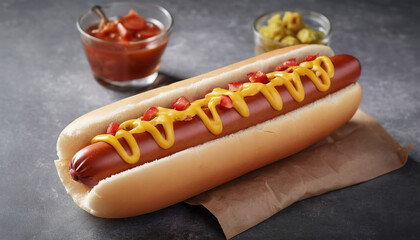 national Hot dog Day, festive dishes for a summer party with hot dogs, various types of traditional hot dogs