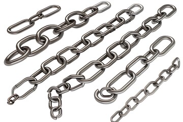 Metal chain links vector illustration isolated .