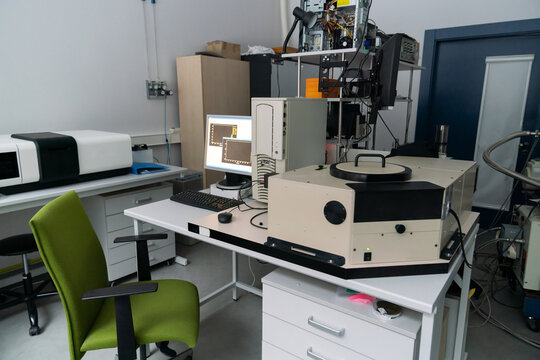 Lab Workplace With Scientific Equipment