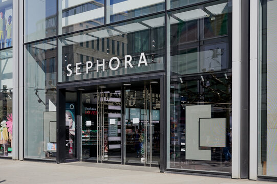 Sephora store front in the shopping street Zeil in Frankfurt