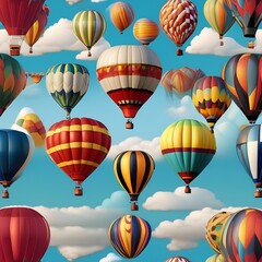 A colorful hot air balloon festival in a clear blue sky3