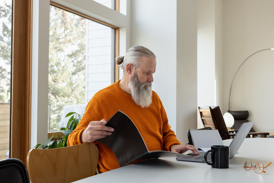 Working At Laptop At Home